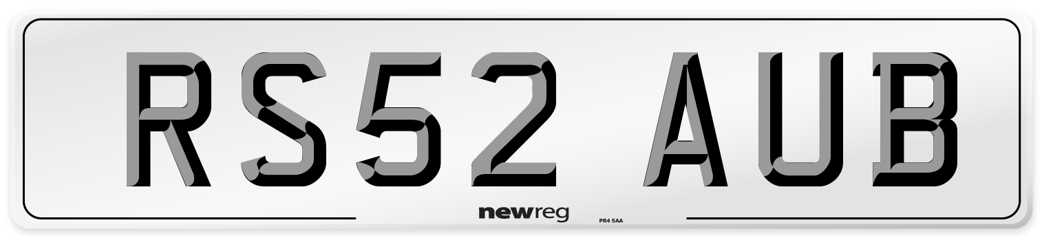 RS52 AUB Number Plate from New Reg